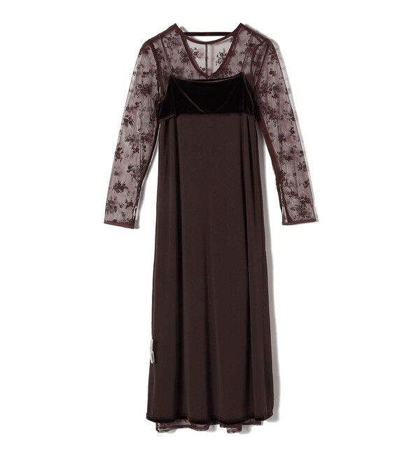 SHIPS for women「kaene:フロッキー レース ポリエステルベロア 2WAY ドレス（セレモニー対応可）」|ワンピース|