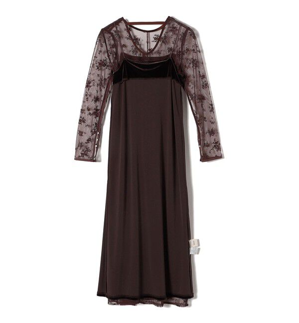 SHIPS for women「kaene:フロッキー レース ポリエステルベロア 2WAY ドレス（セレモニー対応可）」|ワンピース|