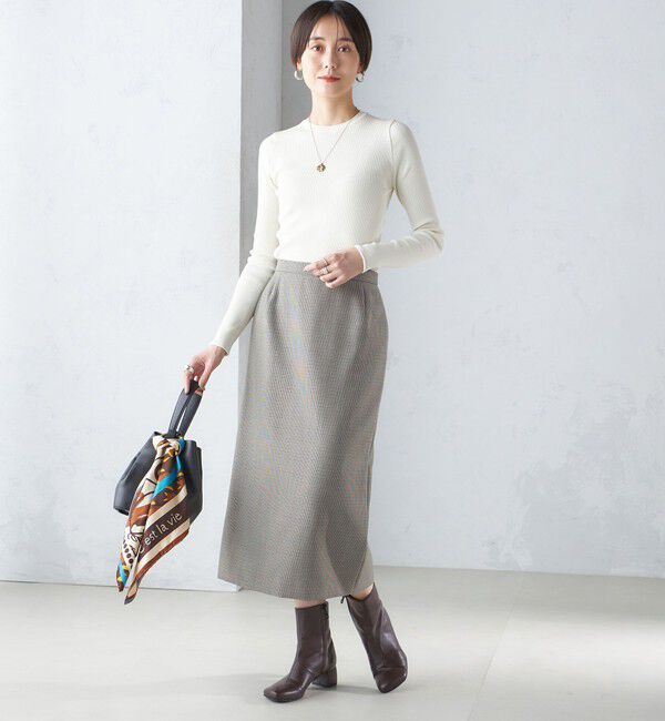 SHIPS for women「ウール混 チェック タイト スカート（セットアップ対応）」|タイト|