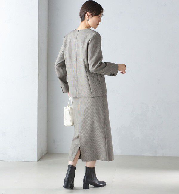 SHIPS for women「ウール混 チェック タイト スカート（セットアップ対応）」|タイト|