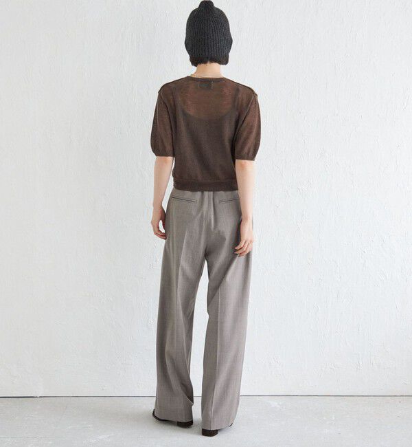 SHIPS for women「Wai＋:〈手洗い可能〉モヘヤブレンド 半袖 プルオーバー」|ニット・セーター|