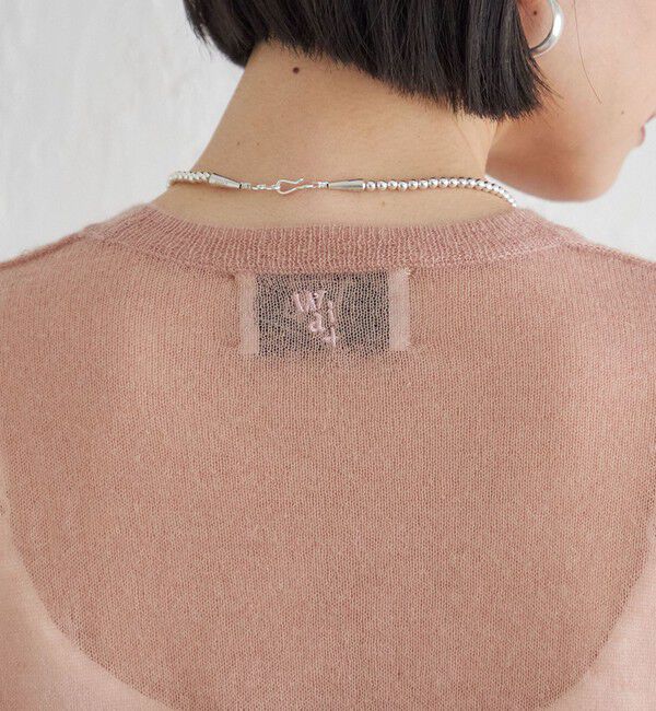 SHIPS for women「Wai＋:〈手洗い可能〉モヘヤブレンド 半袖 プルオーバー」|ニット・セーター|