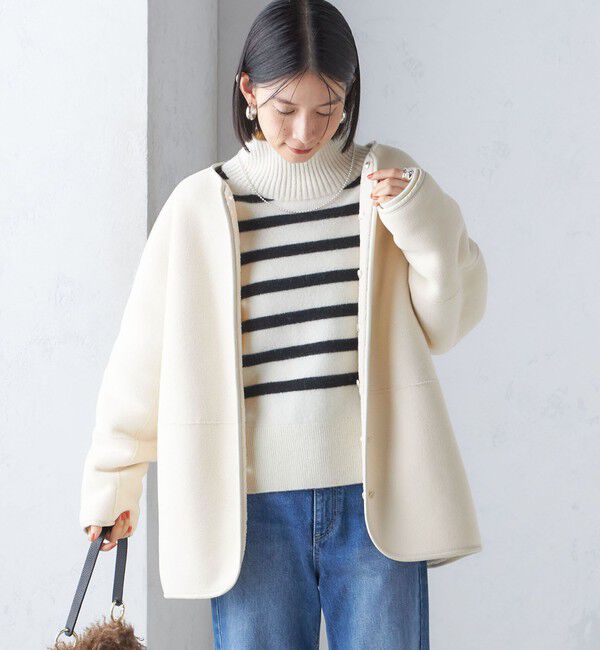 SHIPS for women「〈手洗い可能〉リバーシブル ボア &times; フリース ブルゾン」|ブルゾン・スタジャン|