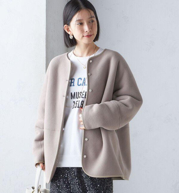 SHIPS for women「〈手洗い可能〉リバーシブル ボア &times; フリース ブルゾン」|ブルゾン・スタジャン|