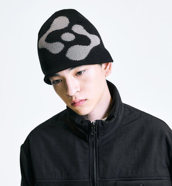 SHIPS「City Ambient Products:〈手洗い可能〉ロゴ ビーニー ニット帽」|ニット帽|ブラック