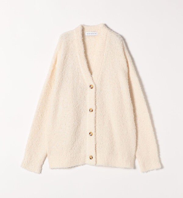 quaranciel「quaranciel:〈手洗い可能〉フェザーヤーン Vネック ラメ ニット カーディガン」|カーディガン|