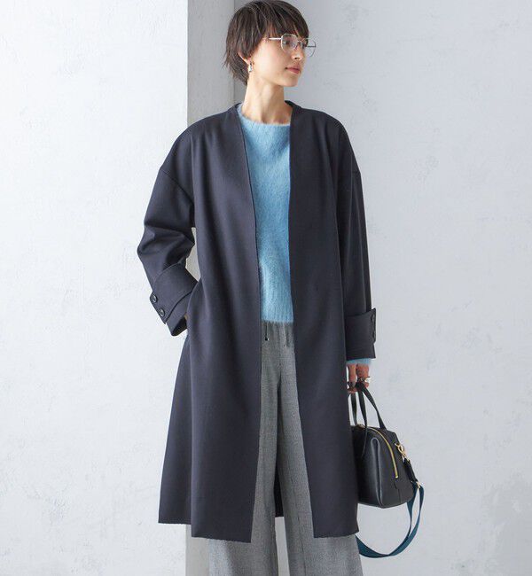 SHIPS for women「MANTECO ノーカラー コート」|ノーカラーコート|