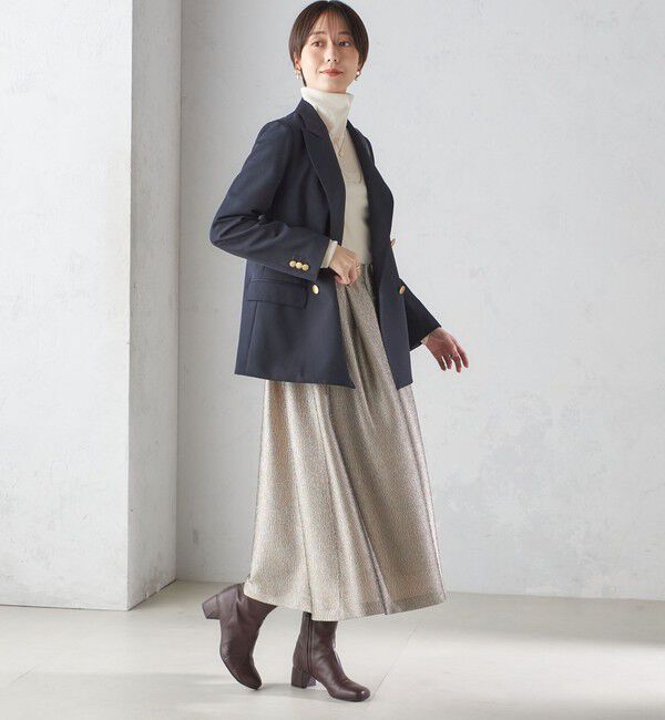 SHIPS for women「〈手洗い可能〉ラメ ブッチャー タック フレア スカート」|フレア|