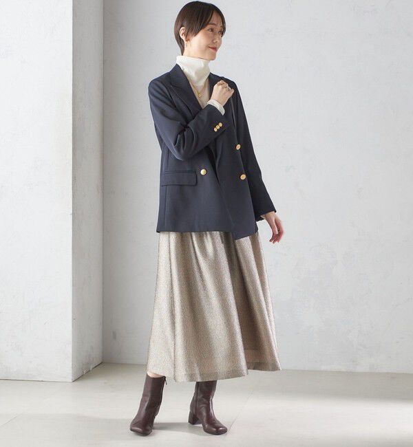 SHIPS for women「〈手洗い可能〉ラメ ブッチャー タック フレア スカート」|フレア|