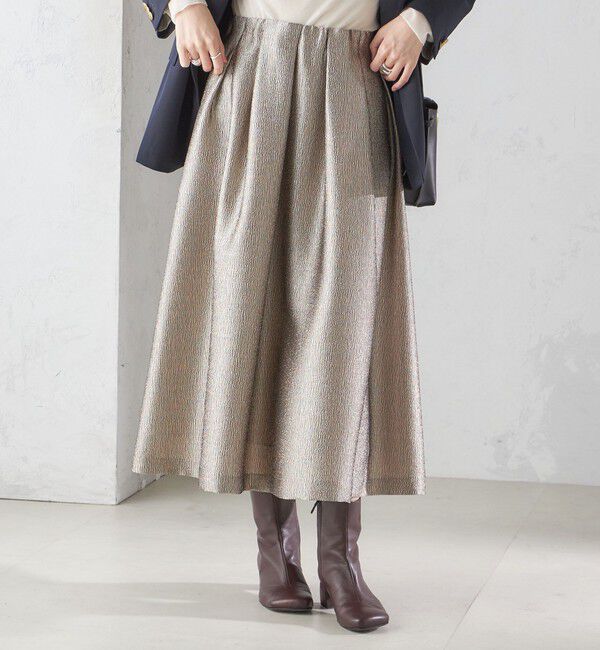 SHIPS for women「〈手洗い可能〉ラメ ブッチャー タック フレア スカート」|フレア|