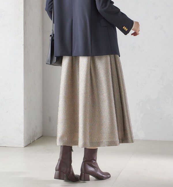 SHIPS for women「〈手洗い可能〉ラメ ブッチャー タック フレア スカート」|フレア|