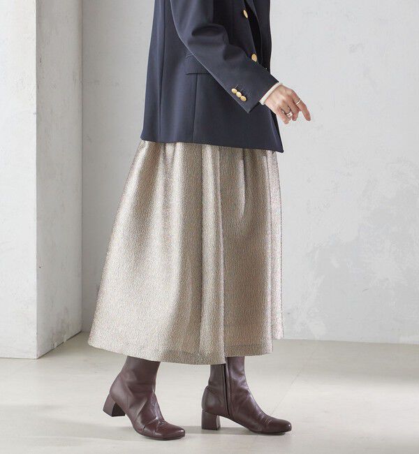SHIPS for women「〈手洗い可能〉ラメ ブッチャー タック フレア スカート」|フレア|