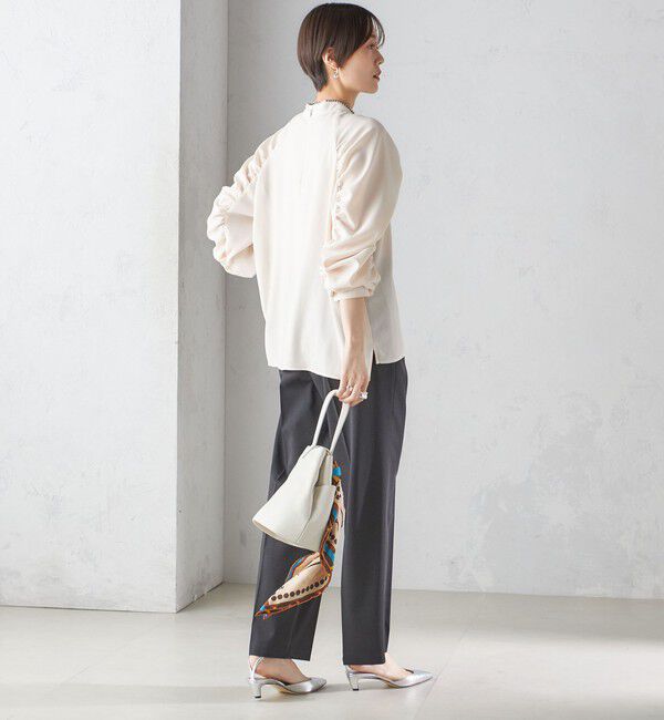 SHIPS for women「〈手洗い可能〉ストレッチ ジョーゼット 袖 ギャザー ブラウス」|シャツ・ブラウス|