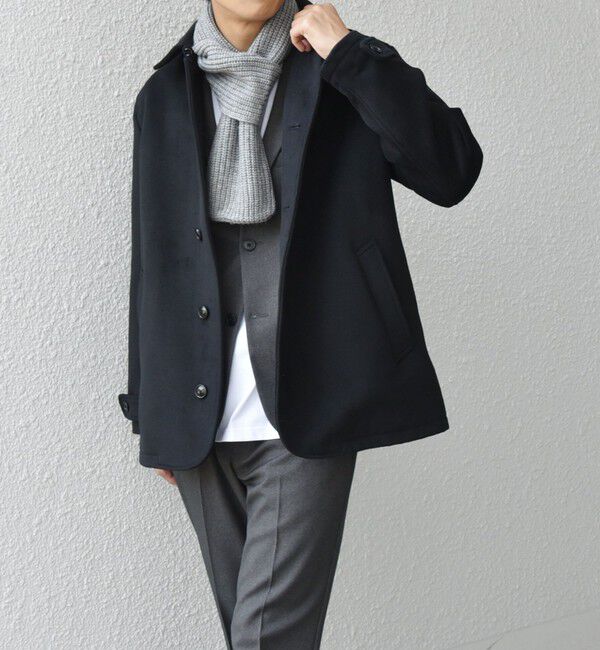 SHIPS any「SHIPS any: ウォーム メルトン シングル Pコート◆」|ピーコート|ブラック