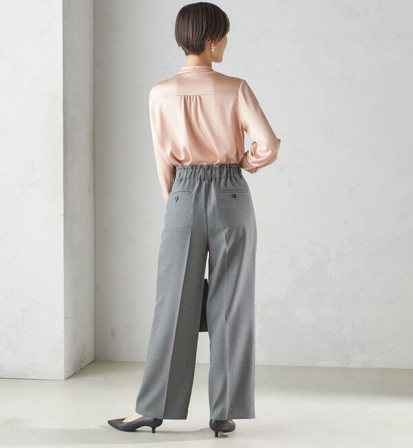 SHIPS for women「〈手洗い可能〉ハンマー サテン ピンタック ブラウス」|シャツ・ブラウス|