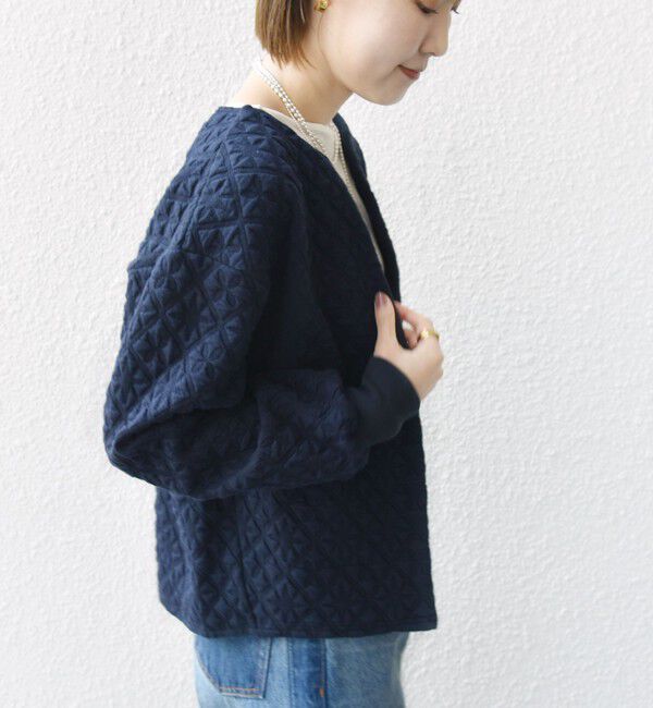 SHIPS for women「【WEB限定】〈手洗い可能〉キルティング ジャカード カーディガン」|カーディガン|