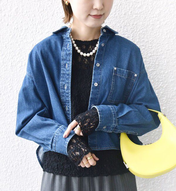 SHIPS for women「〈手洗い可能〉ラッセル レース クルーネック カットソー」|Tシャツ・カットソー|ブラック