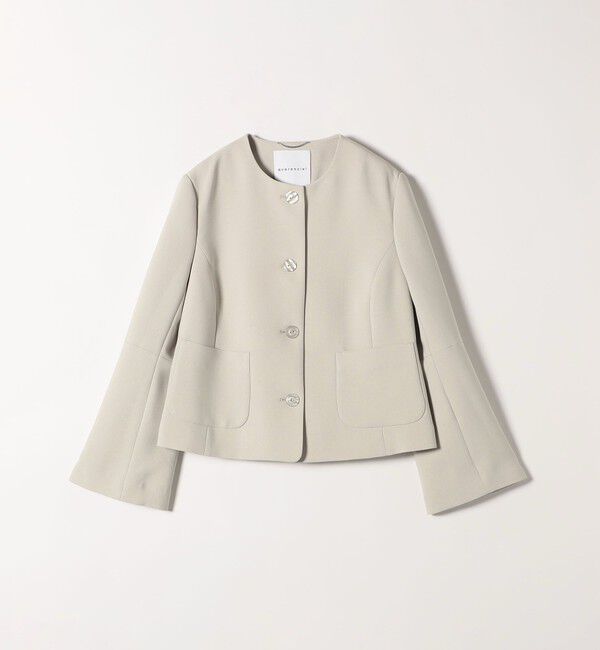 quaranciel「quaranciel:〈洗濯機可能〉ダブルクロス フレア ノーカラー ジャケット（セットアップ対応）」|ノーカラージャケット|