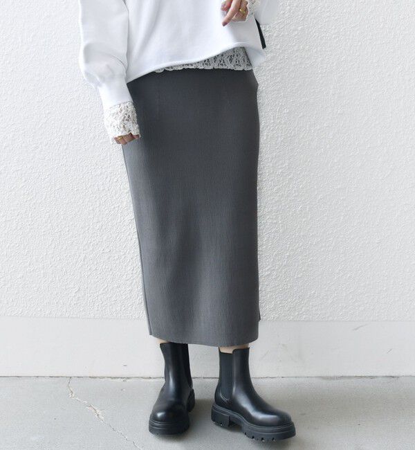 SHIPS for women「〈手洗い可能〉前後 2WAY リブ ニット スカート」|スカート|