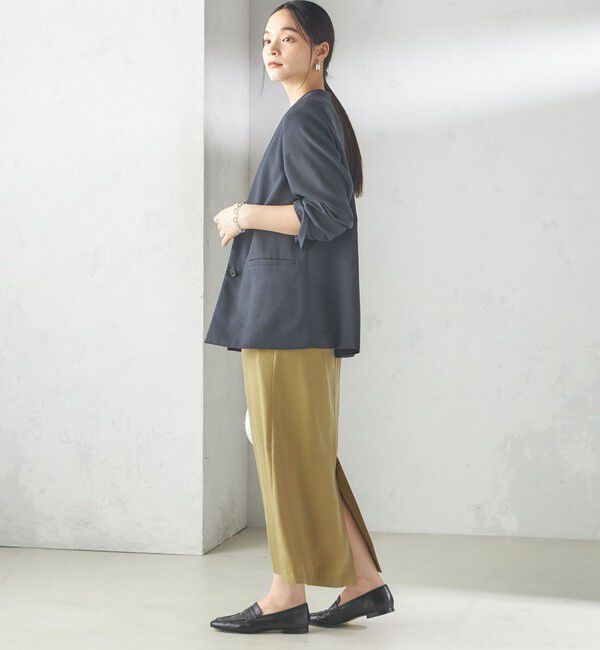 SHIPS for women「〈手洗い可能〉Asami 麻調合繊 カラーレス ジャケット」|ノーカラージャケット|