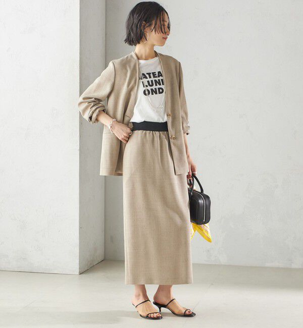 SHIPS for women「〈手洗い可能〉Asami 麻調合繊 カラーレス ジャケット」|ノーカラージャケット|