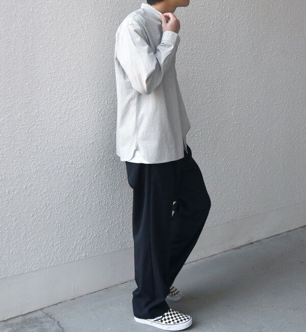 SHIPS any「SHIPS any:〈洗濯機可能〉コットン/リネン ストライプ バンドカラー シャツ◇」|シャツ・ブラウス|