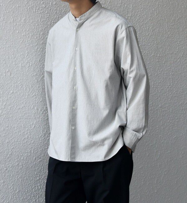 SHIPS any「SHIPS any:〈洗濯機可能〉コットン/リネン ストライプ バンドカラー シャツ◇」|シャツ・ブラウス|