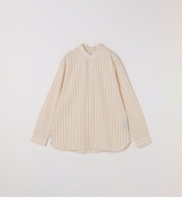 SHIPS any「SHIPS any:〈洗濯機可能〉コットン/リネン ストライプ バンドカラー シャツ◇」|シャツ・ブラウス|