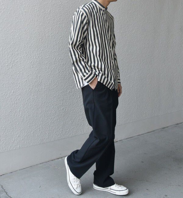 SHIPS any「SHIPS any:〈洗濯機可能〉コットン/リネン ストライプ バンドカラー シャツ◇」|シャツ・ブラウス|