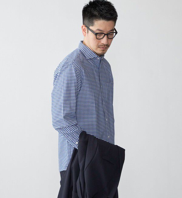 SHIPS「SHIPS: ワイドカラー ネイビー バリエーション チェック シャツ」|シャツ・ブラウス|