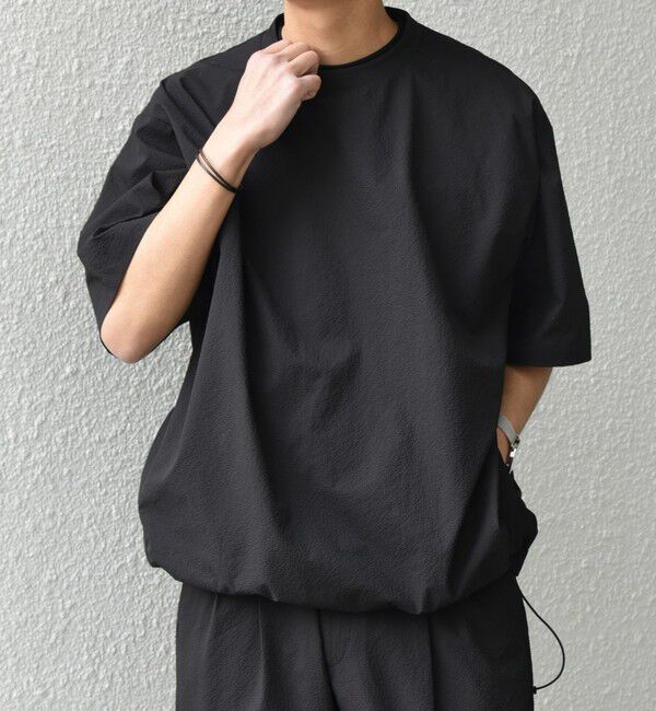 SHIPS any「SHIPS any:〈撥水/軽量/ストレッチ〉SOLOTEX(R) シアサッカー スピンドル Tシャツ(セットアップ対応)25SS◇」|Tシャツ・カットソー|