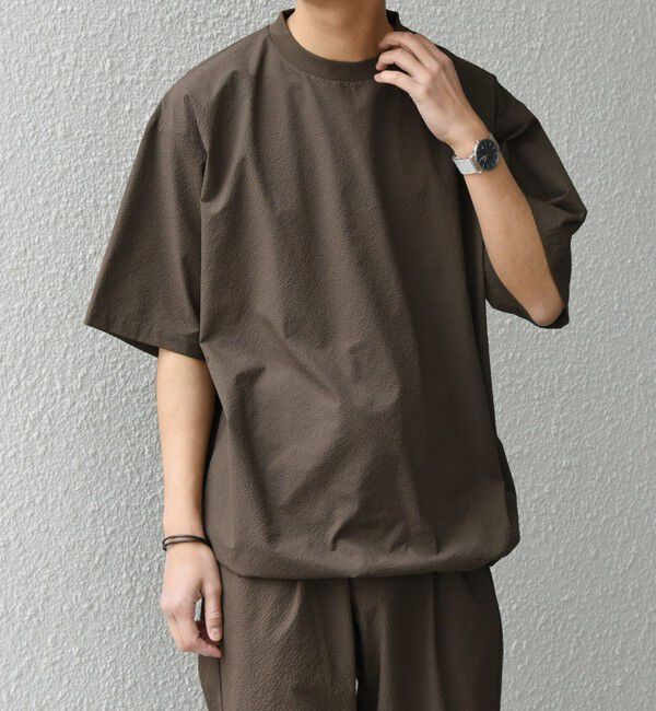 SHIPS any「SHIPS any:〈撥水/軽量/ストレッチ〉SOLOTEX(R) シアサッカー スピンドル Tシャツ(セットアップ対応)25SS◇」|Tシャツ・カットソー|