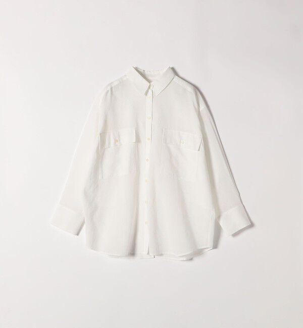 SHIPS any「SHIPS any:〈洗濯機可能〉シアー リボン レギュラーカラー ポケット シャツ」|シャツ・ブラウス|