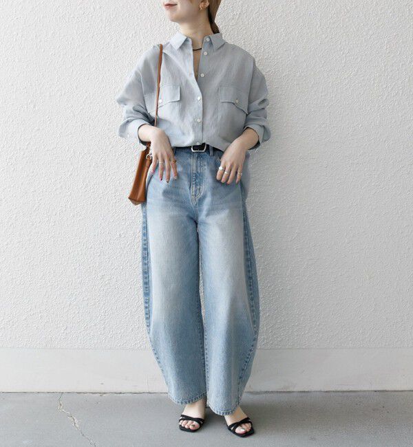 SHIPS any「SHIPS any:〈洗濯機可能〉シアー リボン レギュラーカラー ポケット シャツ」|シャツ・ブラウス|