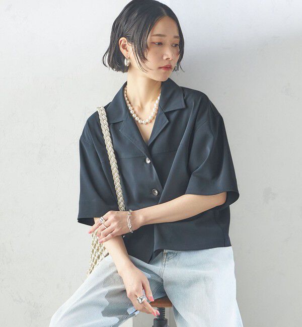SHIPS for women「〈手洗い可能〉オープン カラー シャツ ジャケット」|シャツ・ブラウス|