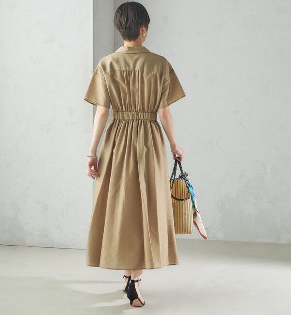 SHIPS for women「〈手洗い可能〉フロント ボタン 半袖 シャツ ワンピース」|ワンピース|