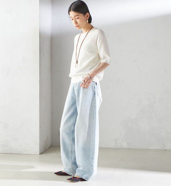 SHIPS for women「〈接触冷感 / 手洗い可能〉アイスコットン ショート スリーブ プルオーバー」|ニット・セーター|