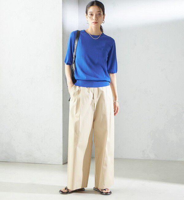 SHIPS for women「〈接触冷感 / 手洗い可能〉アイスコットン ショート スリーブ プルオーバー」|ニット・セーター|