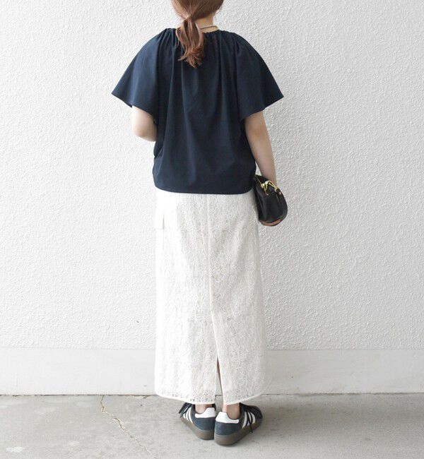 SHIPS any「SHIPS any:〈UVカット/接触冷感/吸水速乾/洗濯機可能〉USAコットン フレア TEE」|Tシャツ・カットソー|