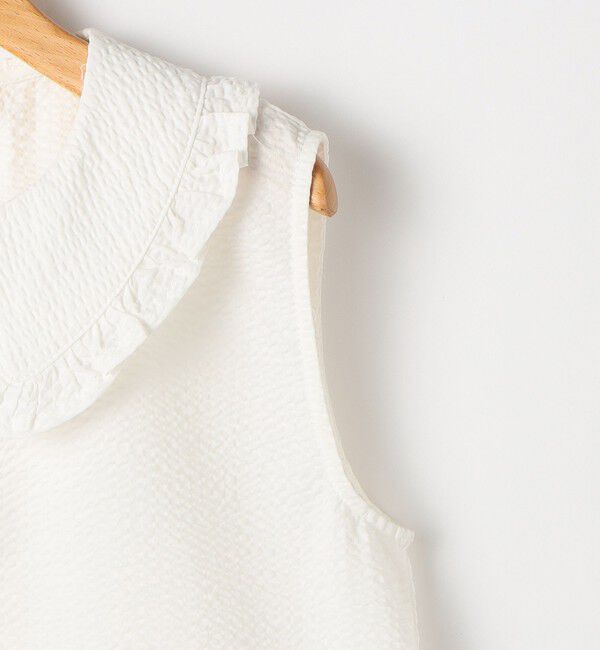 SHIPS KIDS「SHIPS KIDS:140～150cm / フリルカラー ノースリーブ ブラウス」|シャツ・ブラウス|