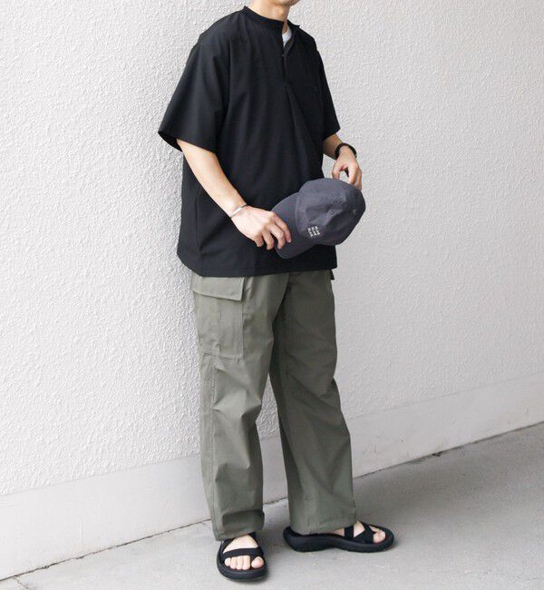 SHIPS any「SHIPS any:〈洗濯機可能〉メッシュ ヘンリーネック ポケット Tシャツ◇」|Tシャツ・カットソー|