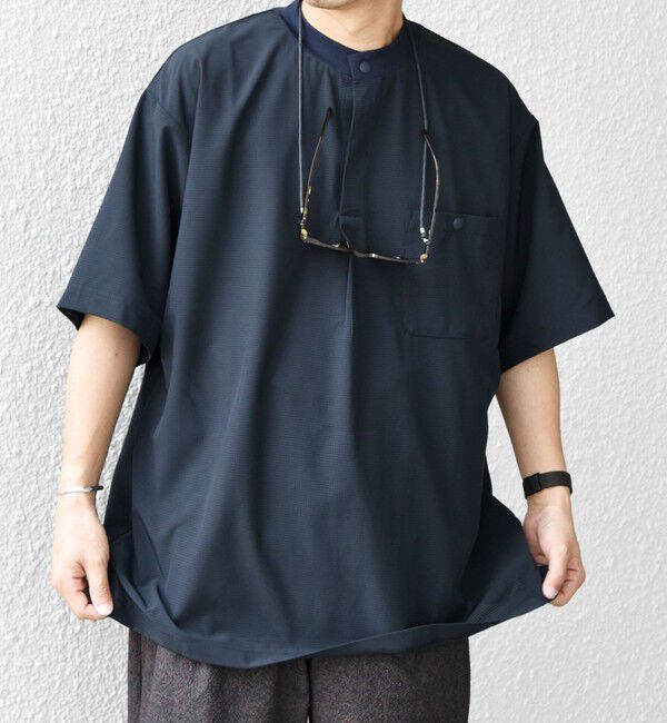 SHIPS any「SHIPS any:〈洗濯機可能〉メッシュ ヘンリーネック ポケット Tシャツ◇」|Tシャツ・カットソー|