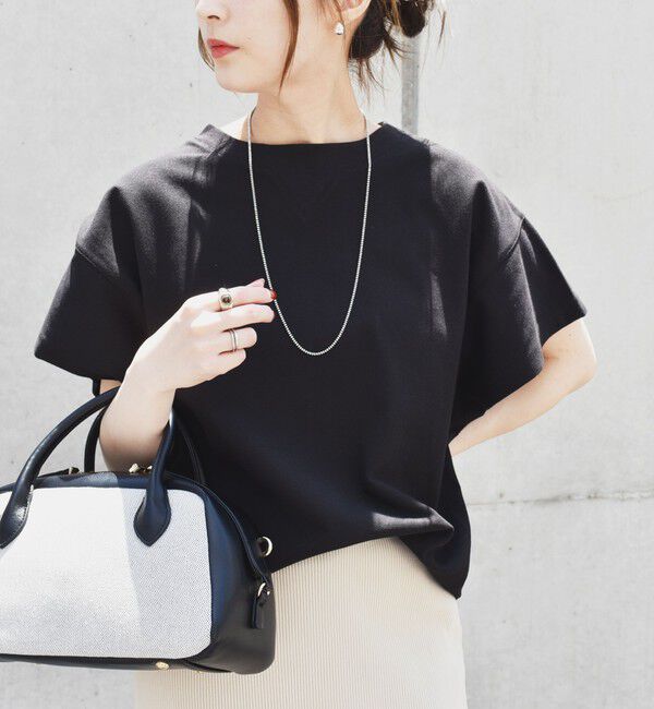 quaranciel「quaranciel:〈洗濯機可能〉カノコ Vガゼット ショートスリーブ クルーネック TEE」|Tシャツ・カットソー|