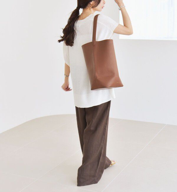 quaranciel「quaranciel:〈手洗い可能〉ラミー ミックス Vネック ノースリーブ シアー ニット」|ニット・セーター|