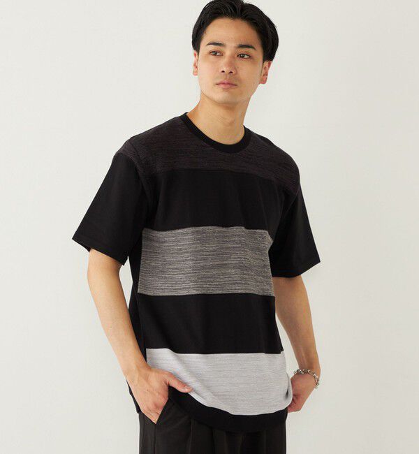 SHIPS Colors 「SHIPS Colors:〈洗濯機可能〉ニット 切替 ボーダー Tシャツ」|Tシャツ・カットソー|