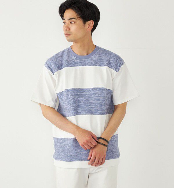 SHIPS Colors 「SHIPS Colors:〈洗濯機可能〉ニット 切替 ボーダー Tシャツ」|Tシャツ・カットソー|