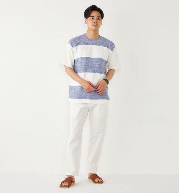 SHIPS Colors 「SHIPS Colors:〈洗濯機可能〉ニット 切替 ボーダー Tシャツ」|Tシャツ・カットソー|