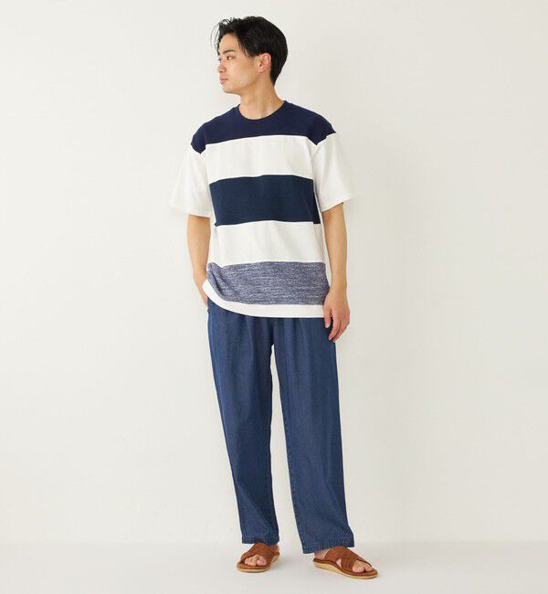 SHIPS Colors 「SHIPS Colors:〈洗濯機可能〉ニット 切替 ボーダー Tシャツ」|Tシャツ・カットソー|