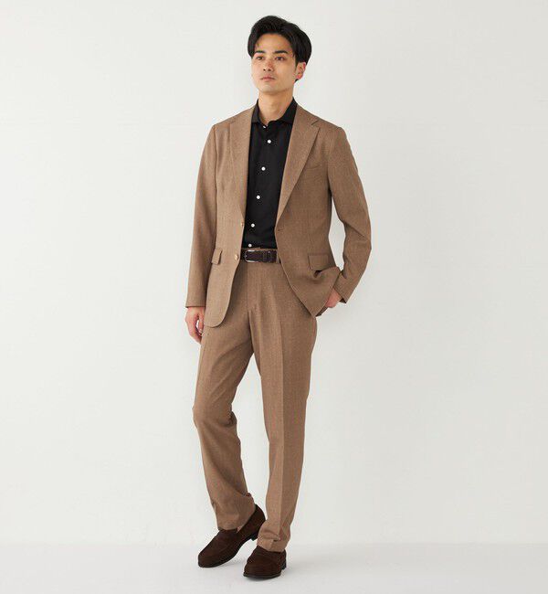 SHIPS Colors 「SHIPS Colors:ノーアイロン ウールライク ワイドカラー ショートスリーブ シャツ」|シャツ・ブラウス|