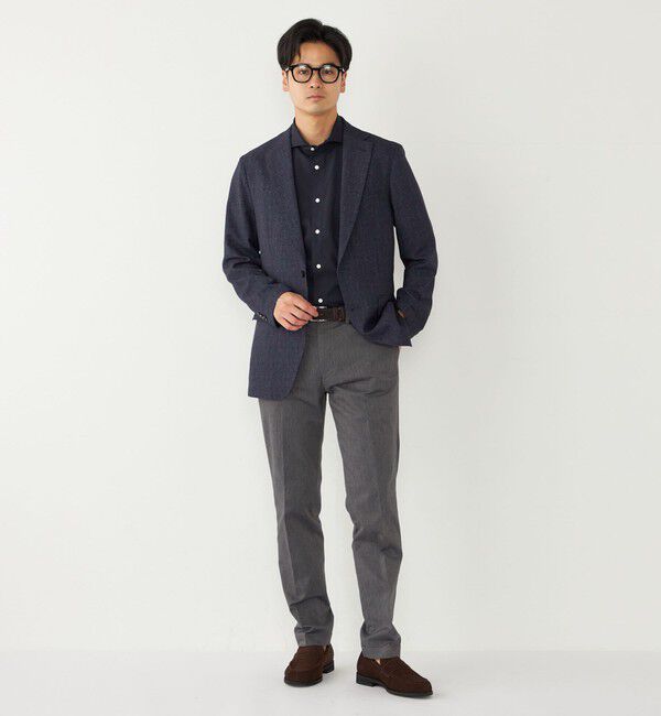 SHIPS Colors 「SHIPS Colors:ノーアイロン ウールライク ワイドカラー ショートスリーブ シャツ」|シャツ・ブラウス|